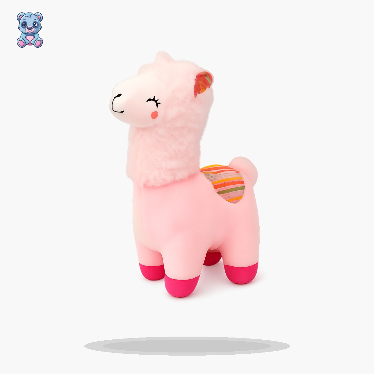 Peluche alpaga souriant et coloré custom